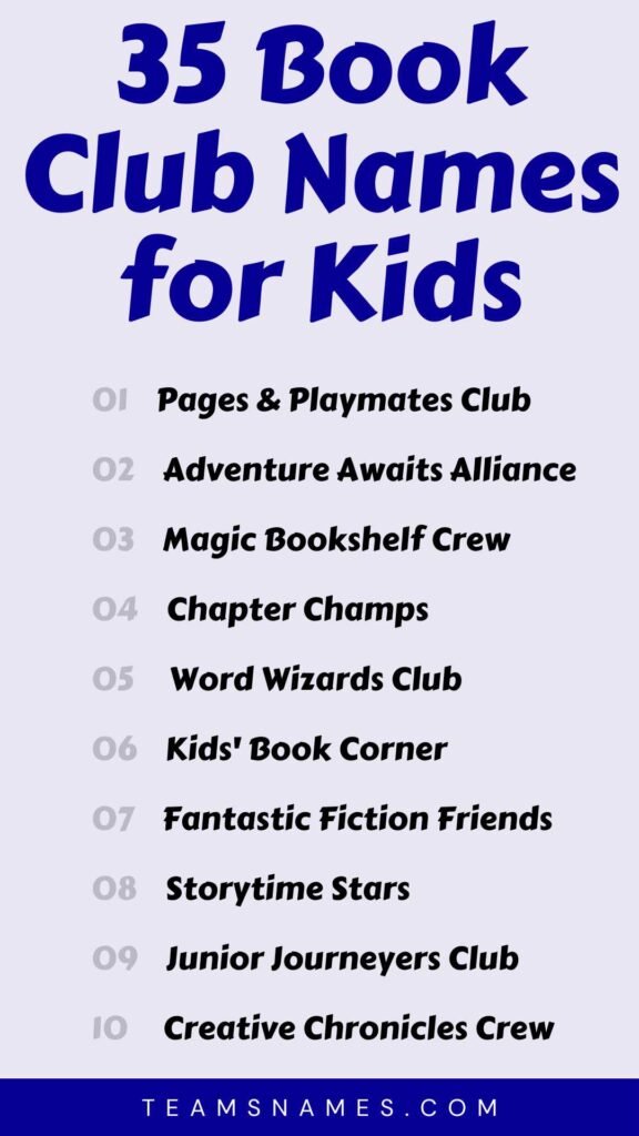 book club names for kids