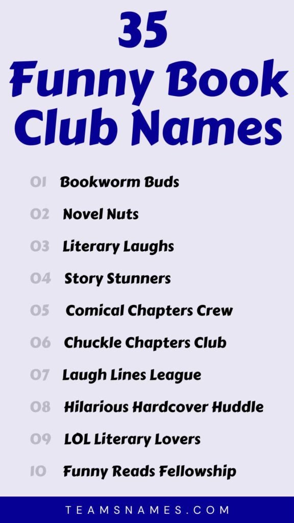 funny book club names