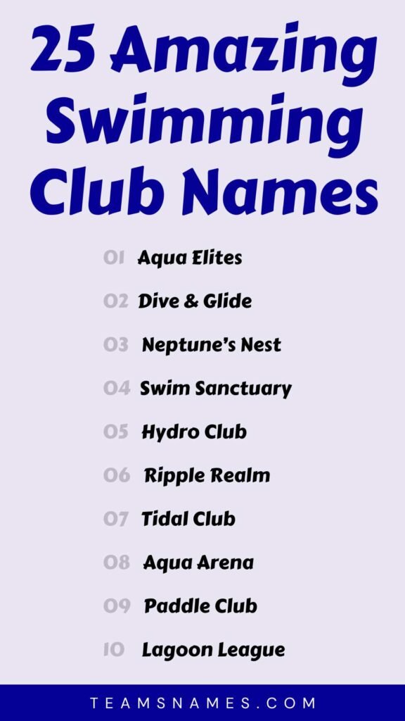 swimming club names