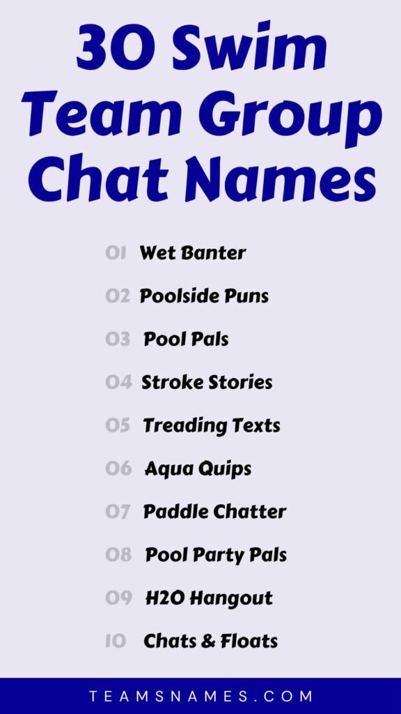 swim team group chat names