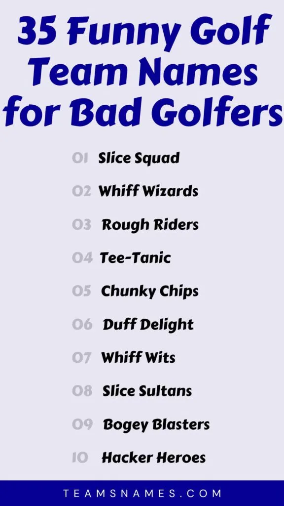 386 Unique &amp; Funny Golf Team Names to Make Buddies Laugh