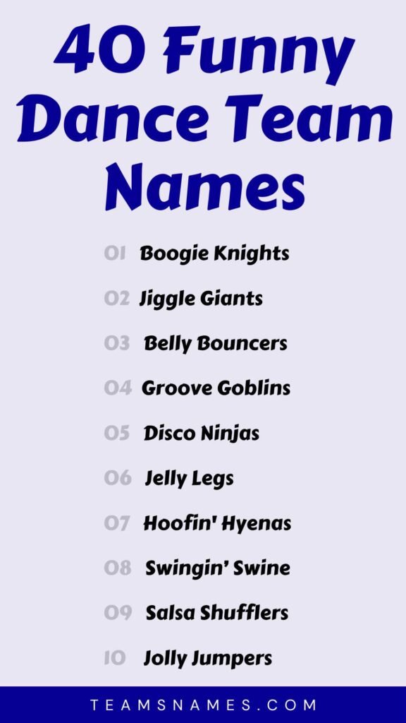 funny Dance Team Names