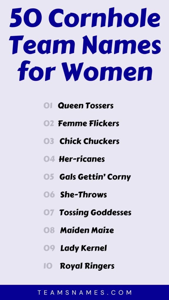 Cornhole Team Names for Women