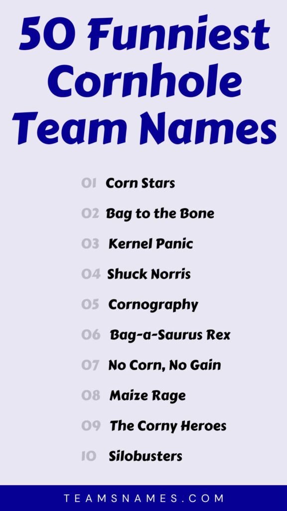 Funny Cornhole Team Names