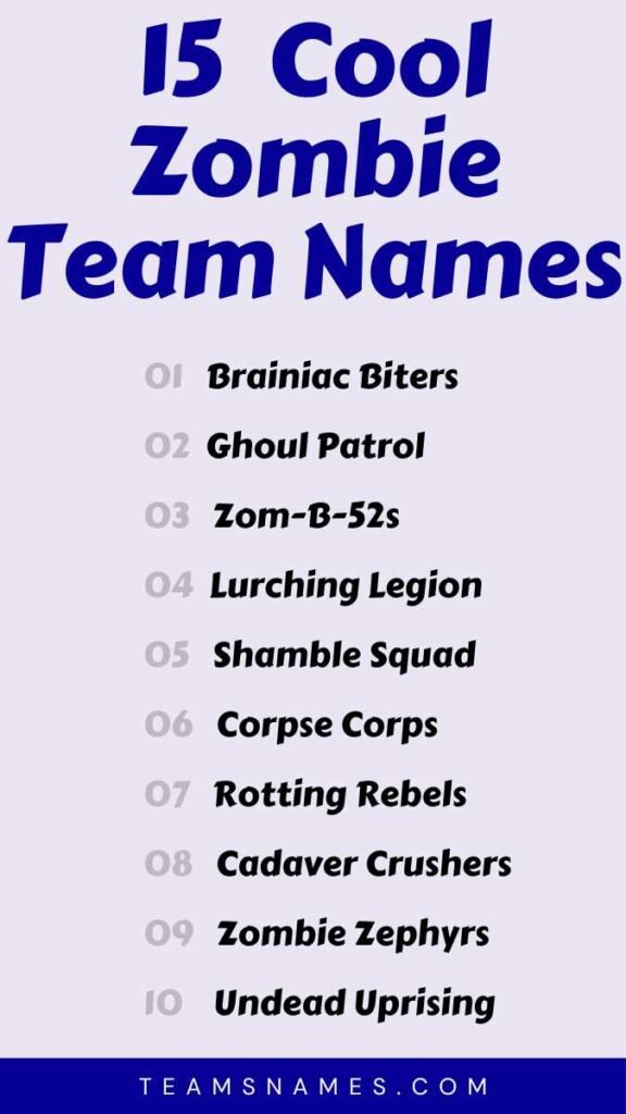 Cool Zombie Team Names