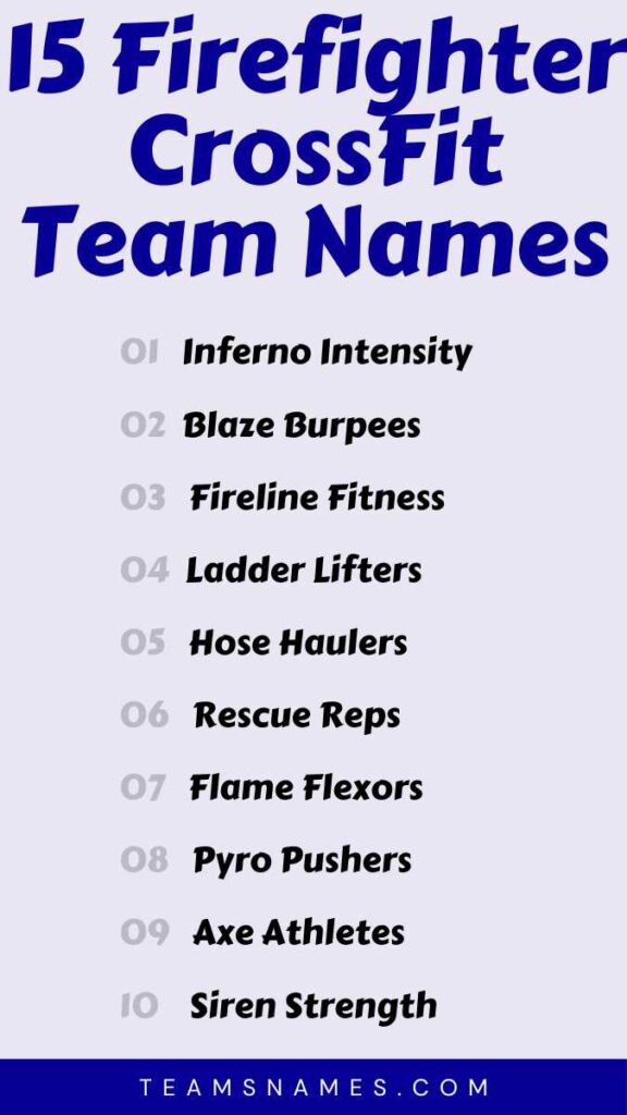 Firefighter CrossFit Team Names