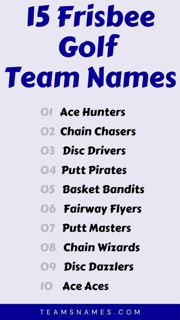 Frisbee Golf Team Names