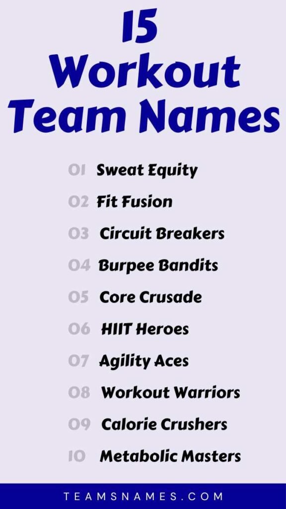 Workout Team Names