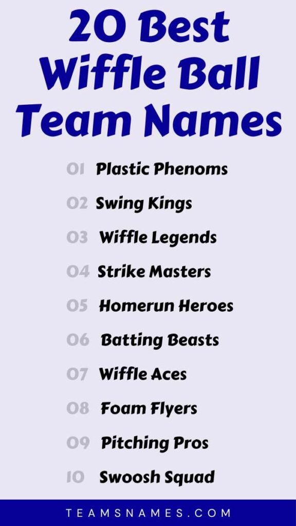 Best Wiffle Ball Team Names