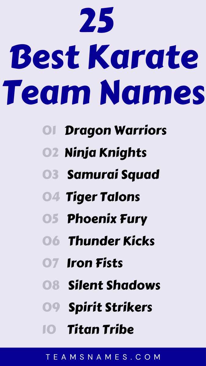 265 Catchy Karate Team Names to Knock Out the Competition!