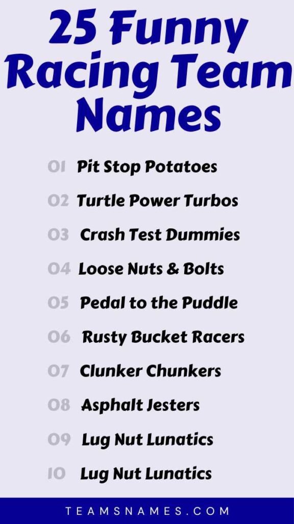 Funny Racing Team Names