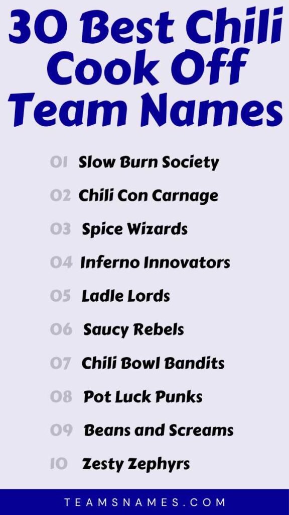 Best Chili Cook Off Team Names