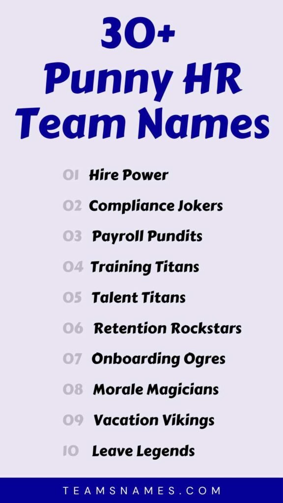 hr team names pun