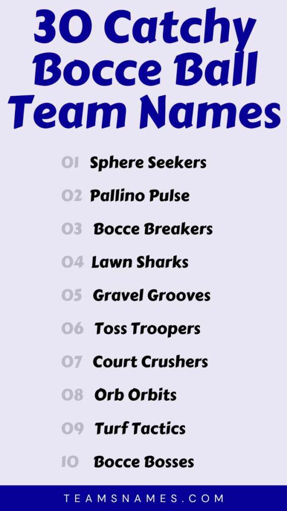 Catchy Bocce Ball Team Names