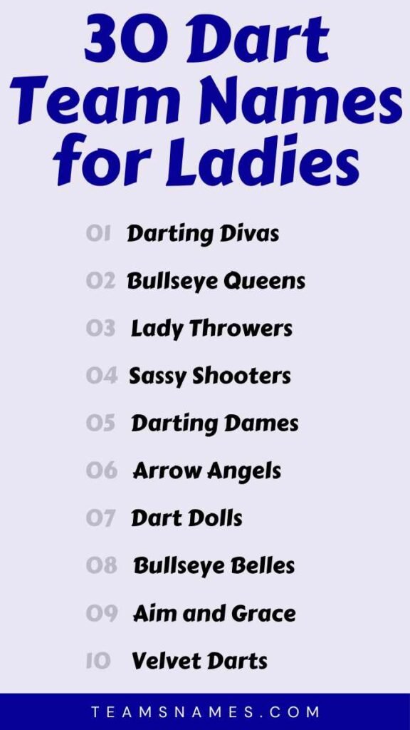 Dart Team Names for Ladies