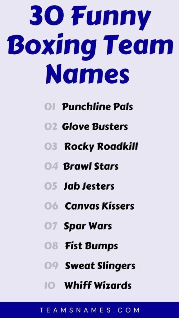 Funny Boxing Team Names