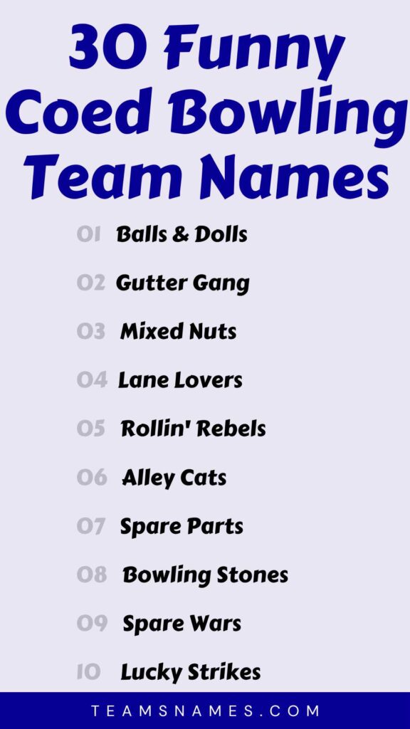Funny Coed Bowling Team Names