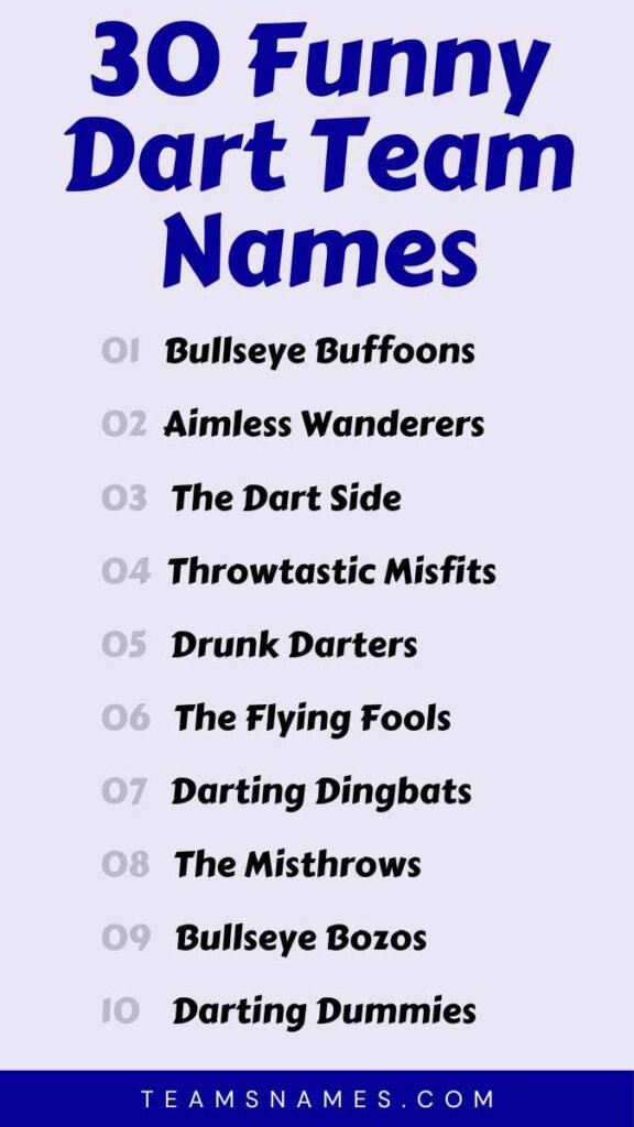 Funny Dart Team Names