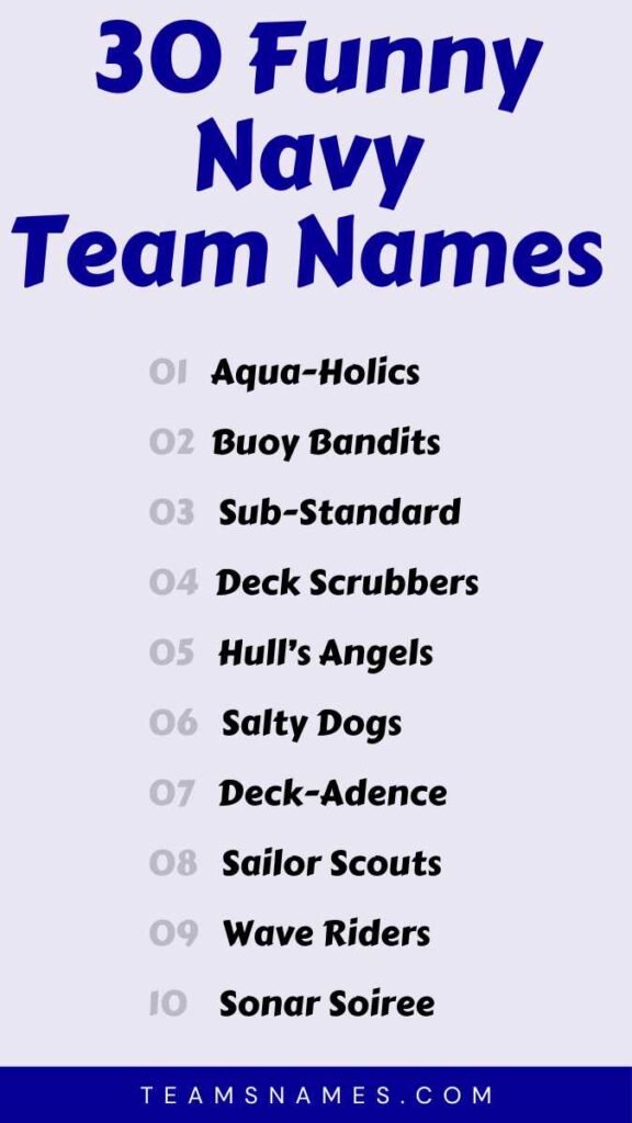 Funny Navy Team Names