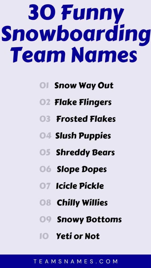 Funny Snowboarding Team Names