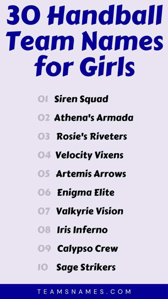 Handball Team Names for Girls