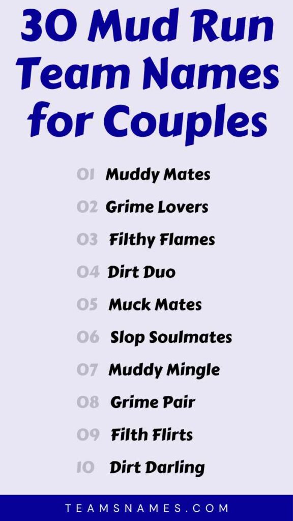 Mud Run Team Names for Couples