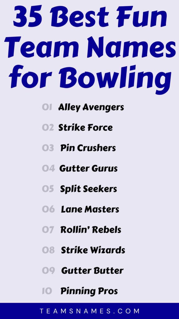 Best Fun Team Names for Bowling