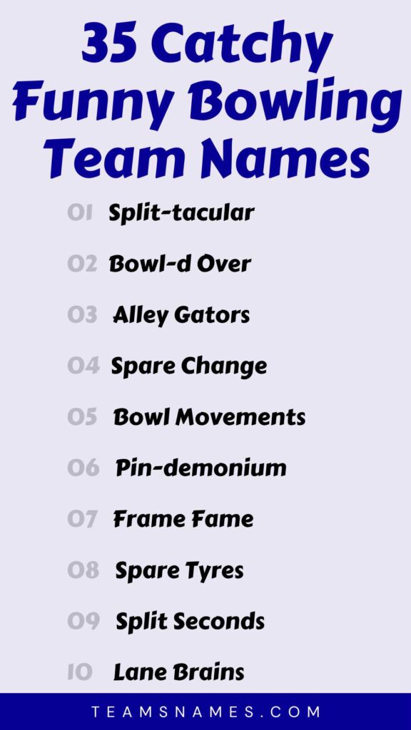 Catchy Funny Bowling Team Names
