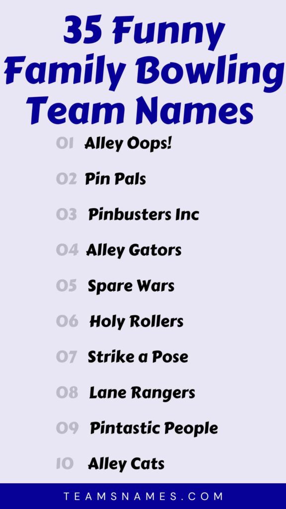 Funny Family Bowling Team Names
