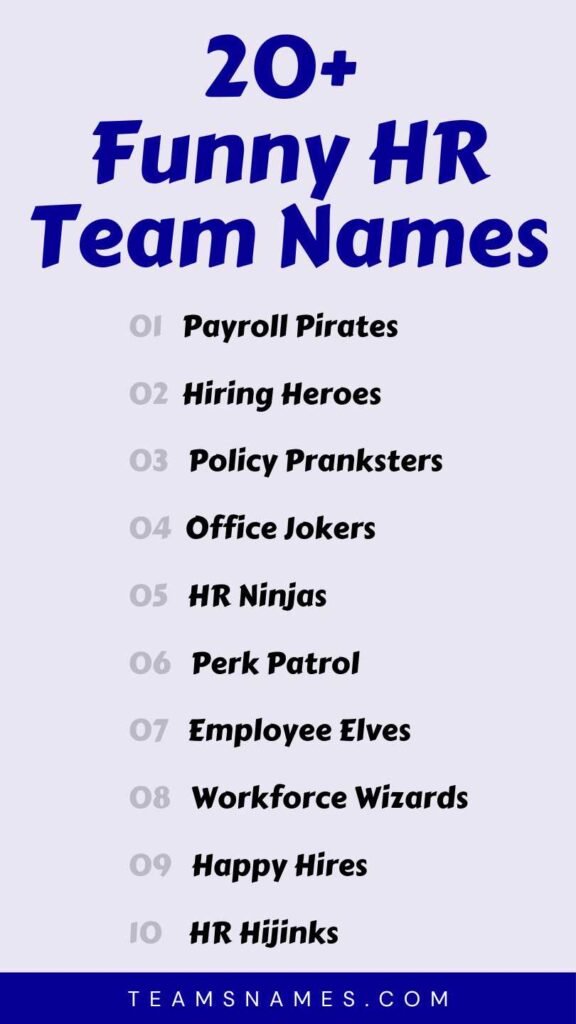 245 Unforgettable HR Team Names Your Employees Will LOVE