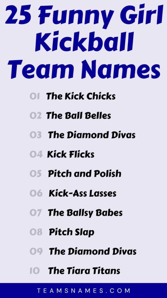 Funny Girl Kickball Team Names