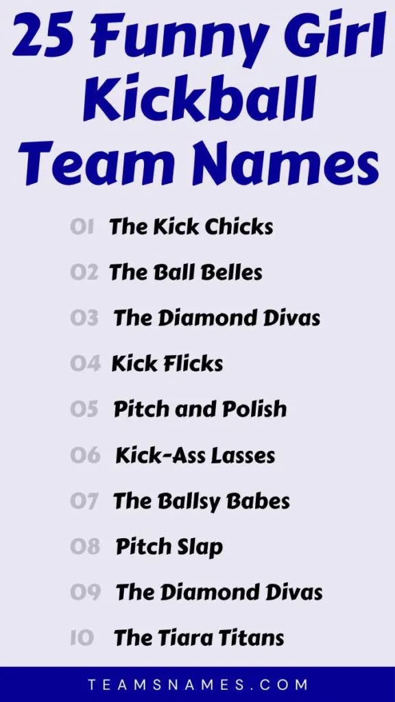 Funny Girl Kickball Team Names