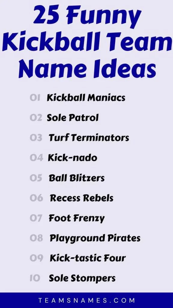 Funny Kickball Team Name Ideas