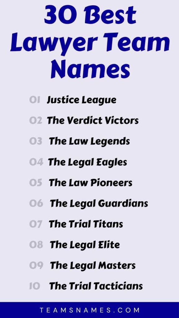 Best Lawyer Team Names