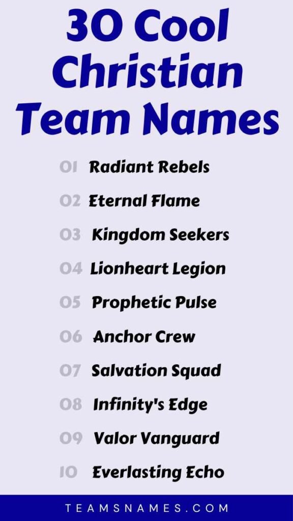 Cool Christian Team Names