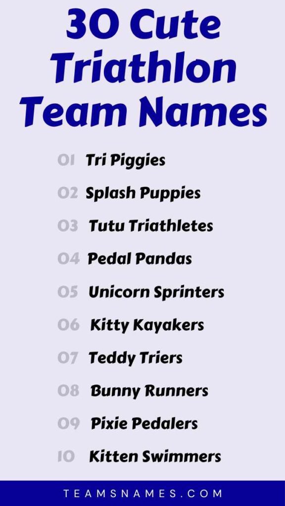 Cute Triathlon Team Names