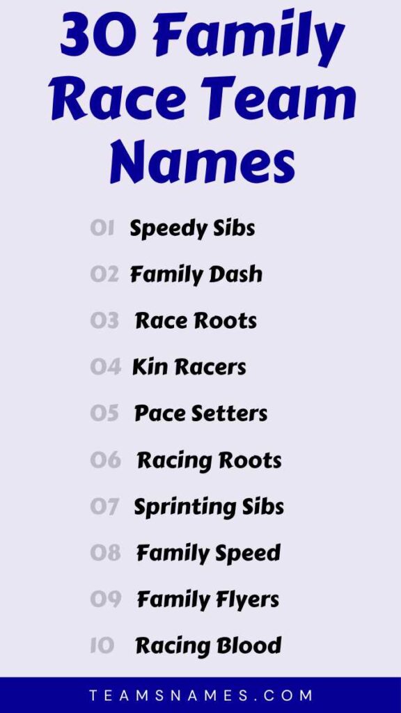 Family Race Team Names