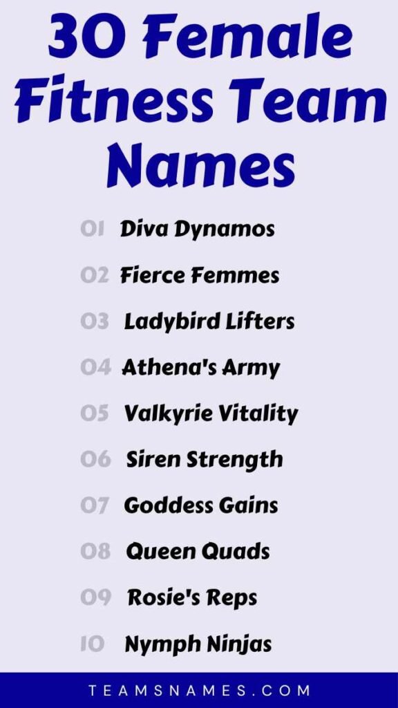 Female Fitness Team Names