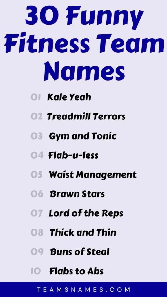 Funny Fitness Team Names