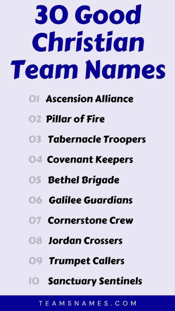 Good Christian Team Names