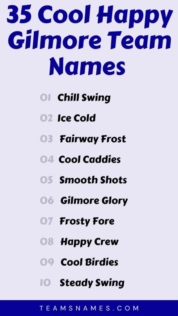 Cool Happy Gilmore Team Names