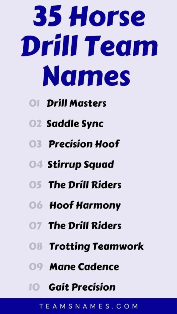 Horse Drill Team Names