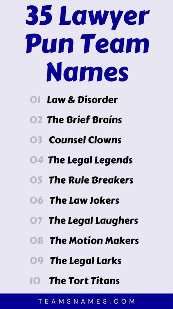 Lawyer Pun Team Names