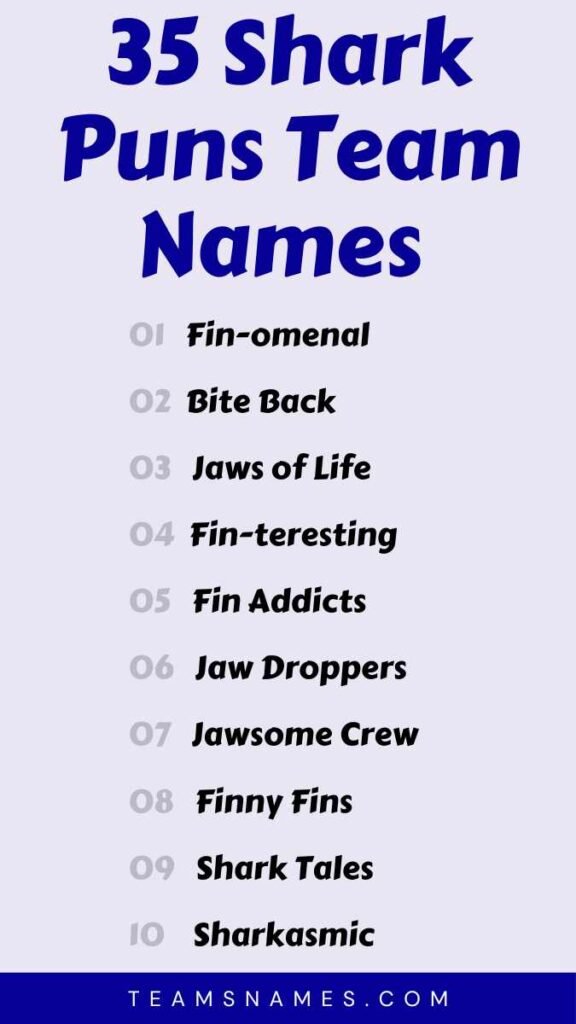 Shark Puns Team Names