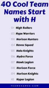 540 Cool Team Names That Start with H – Stand Out in Style!