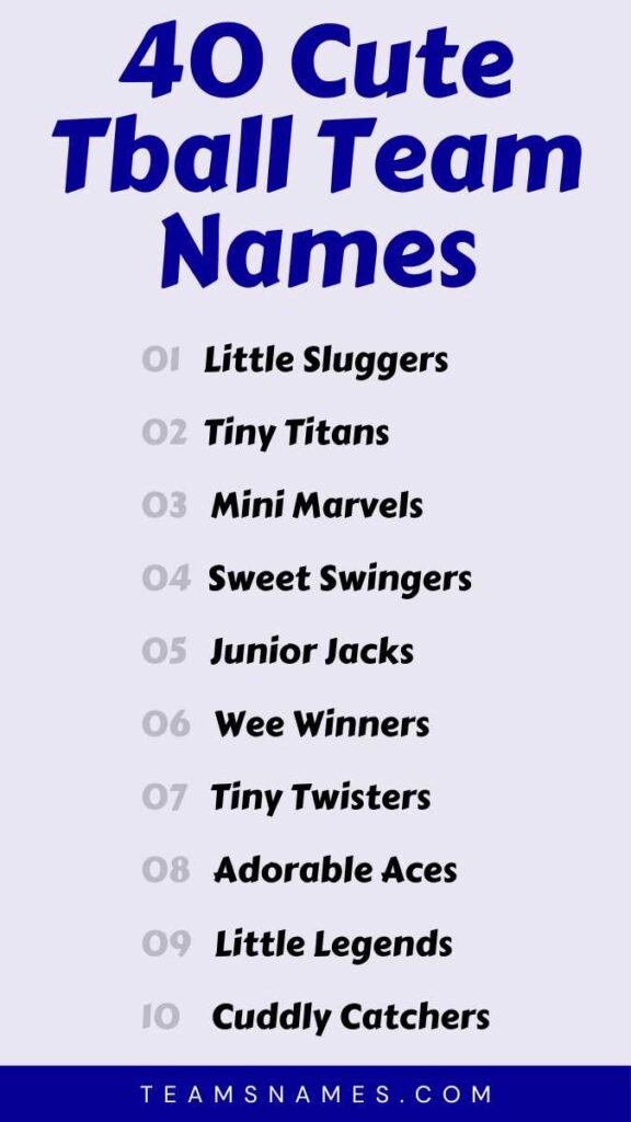 Cute Tball Team Names