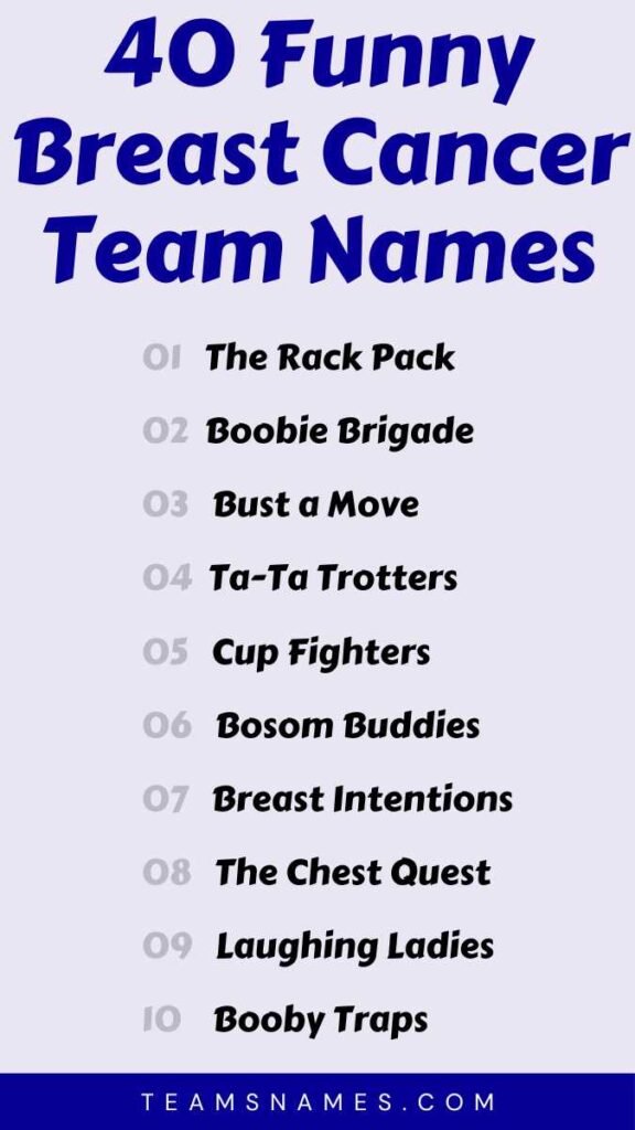 Funny Breast Cancer Team Names