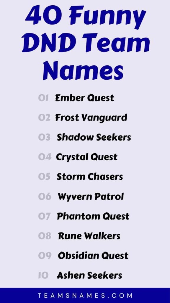 Funny DND Team Names