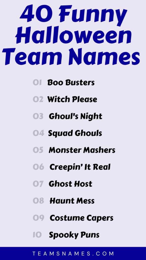 Funny Halloween Team Names