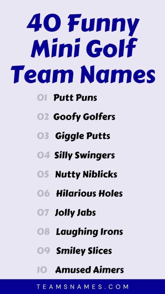 Funny Mini Golf Team Names